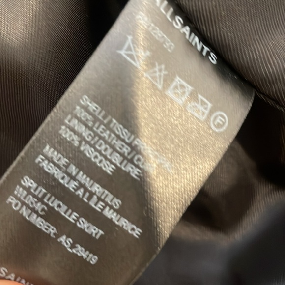 All saints leather black skirt size US4 - Picture 4 of 4